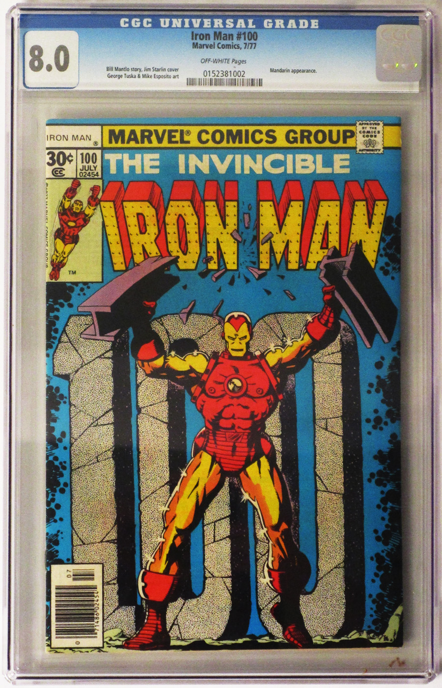 Iron Man #100 Cover C CGC 8.0 30-Cent Regular Edition