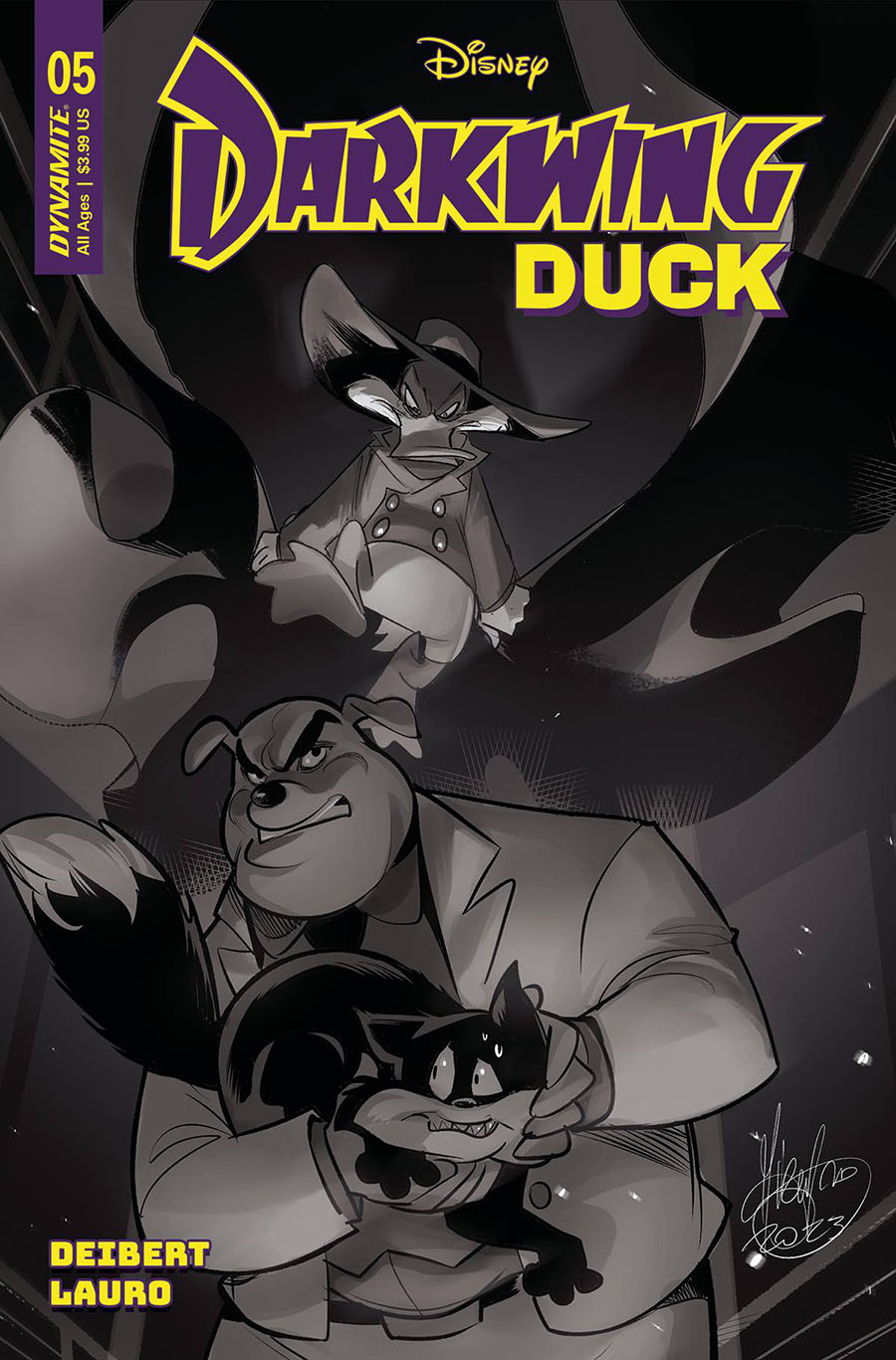 Darkwing Duck Vol 3 #5 Cover H Incentive Mirka Andolfo Black & White Cover