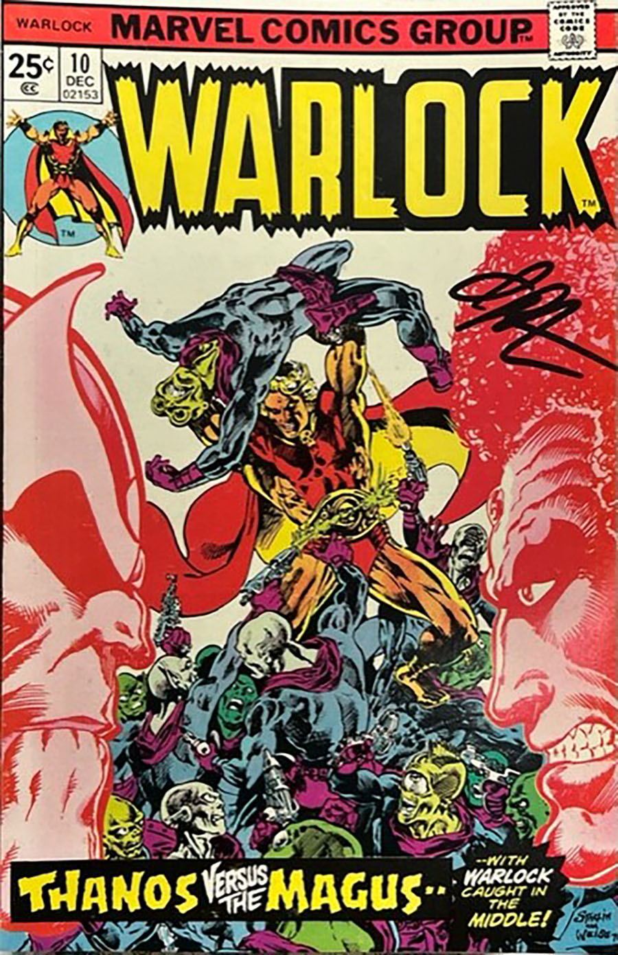 Warlock #10 Cover B DF Jim Starlin Personal File Copy Signed By Jim Starlin