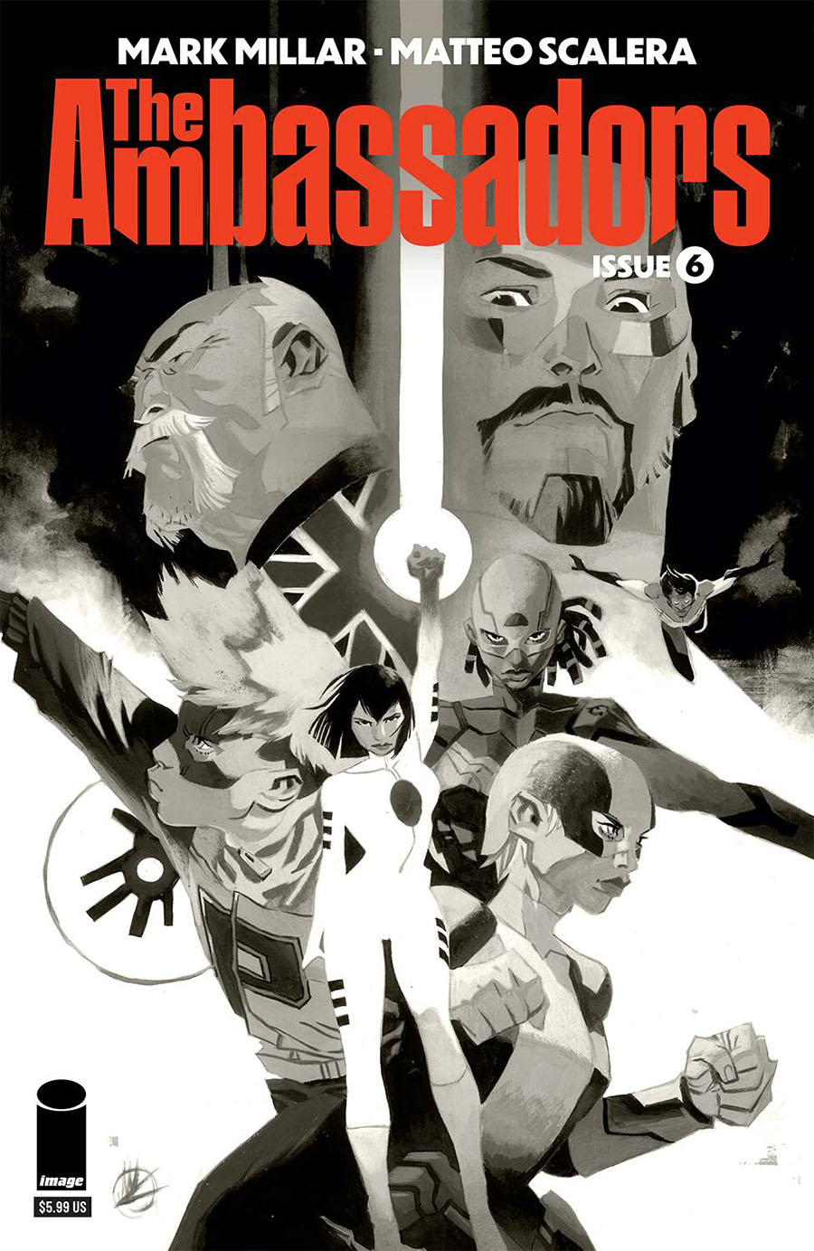 Ambassadors #6 Cover B Variant Matteo Scalera Black & White Cover