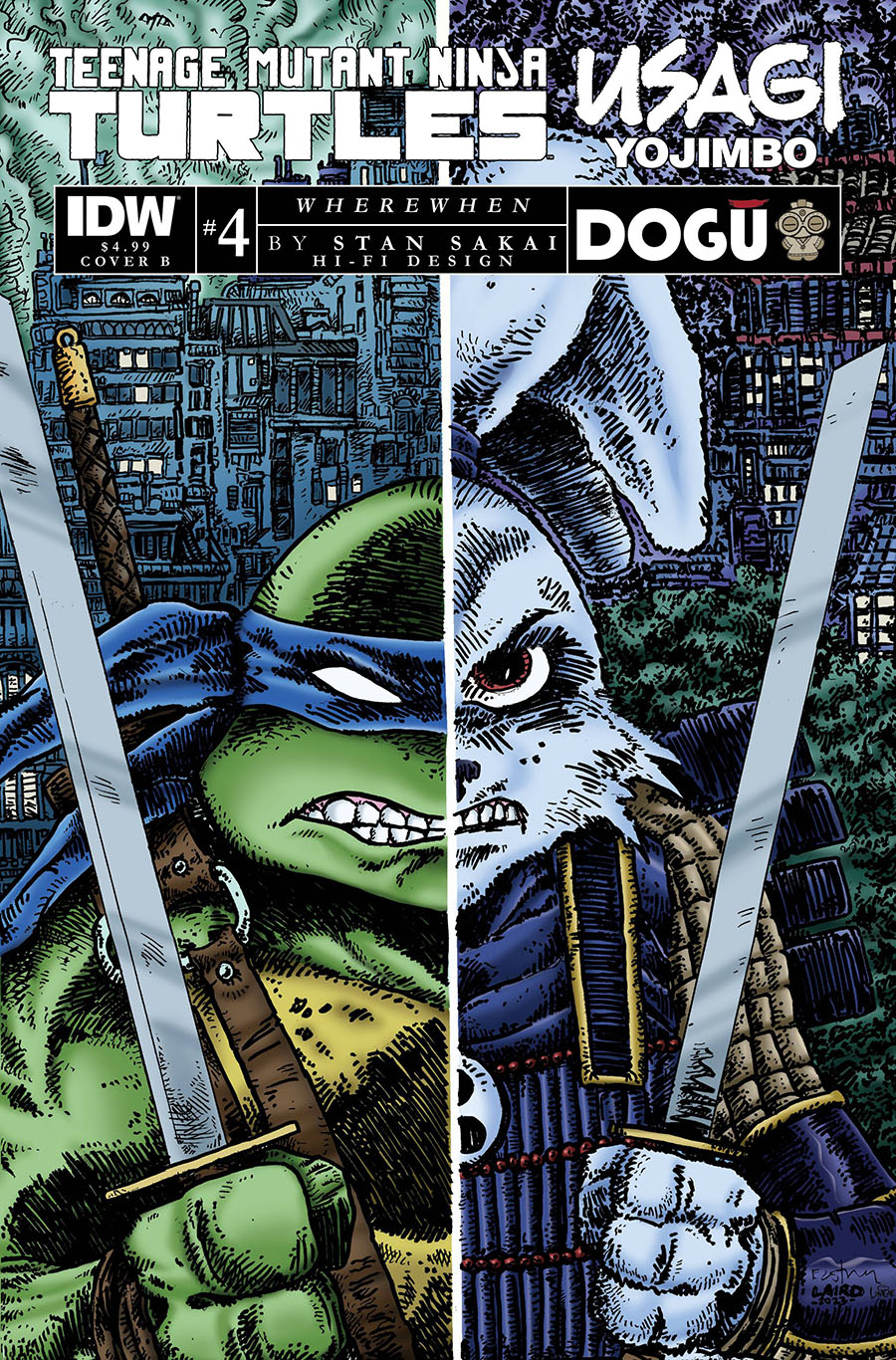 Teenage Mutant Ninja Turtles Usagi Yojimbo WhereWhen #4 Cover B Variant Kevin Eastman Cover