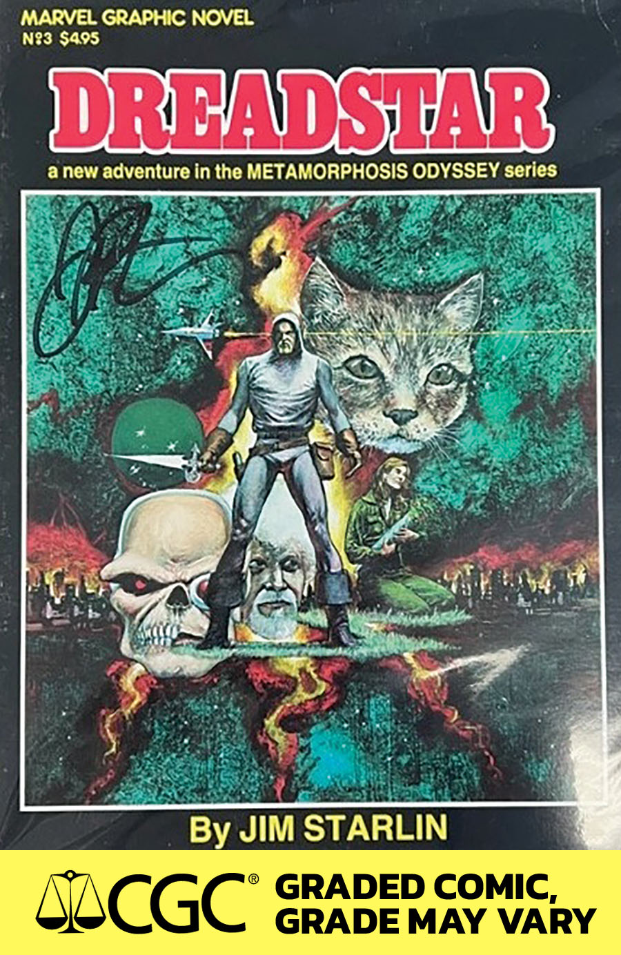 Marvel Graphic Novel #3 Dreadstar Cover C DF Jim Starlin Personal File Copy Signed By Jim Starlin