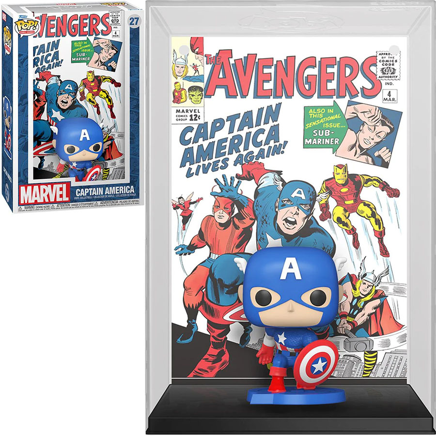 POP Marvel Comic Cover Avengers #4 Captain America Vinyl Bobble Head