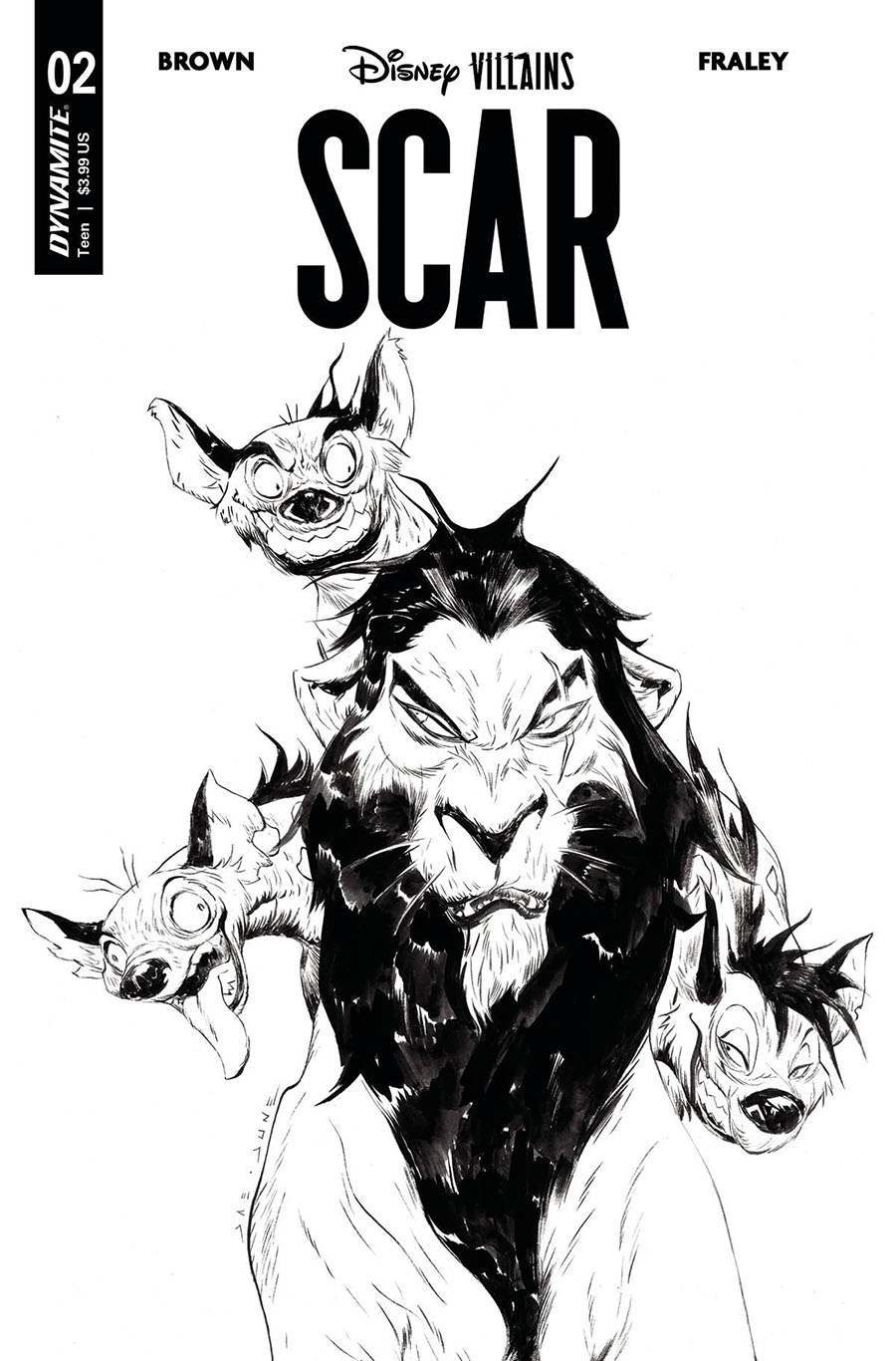 Disney Villains Scar #2 Cover U Incentive Jae Lee Black & White Cover