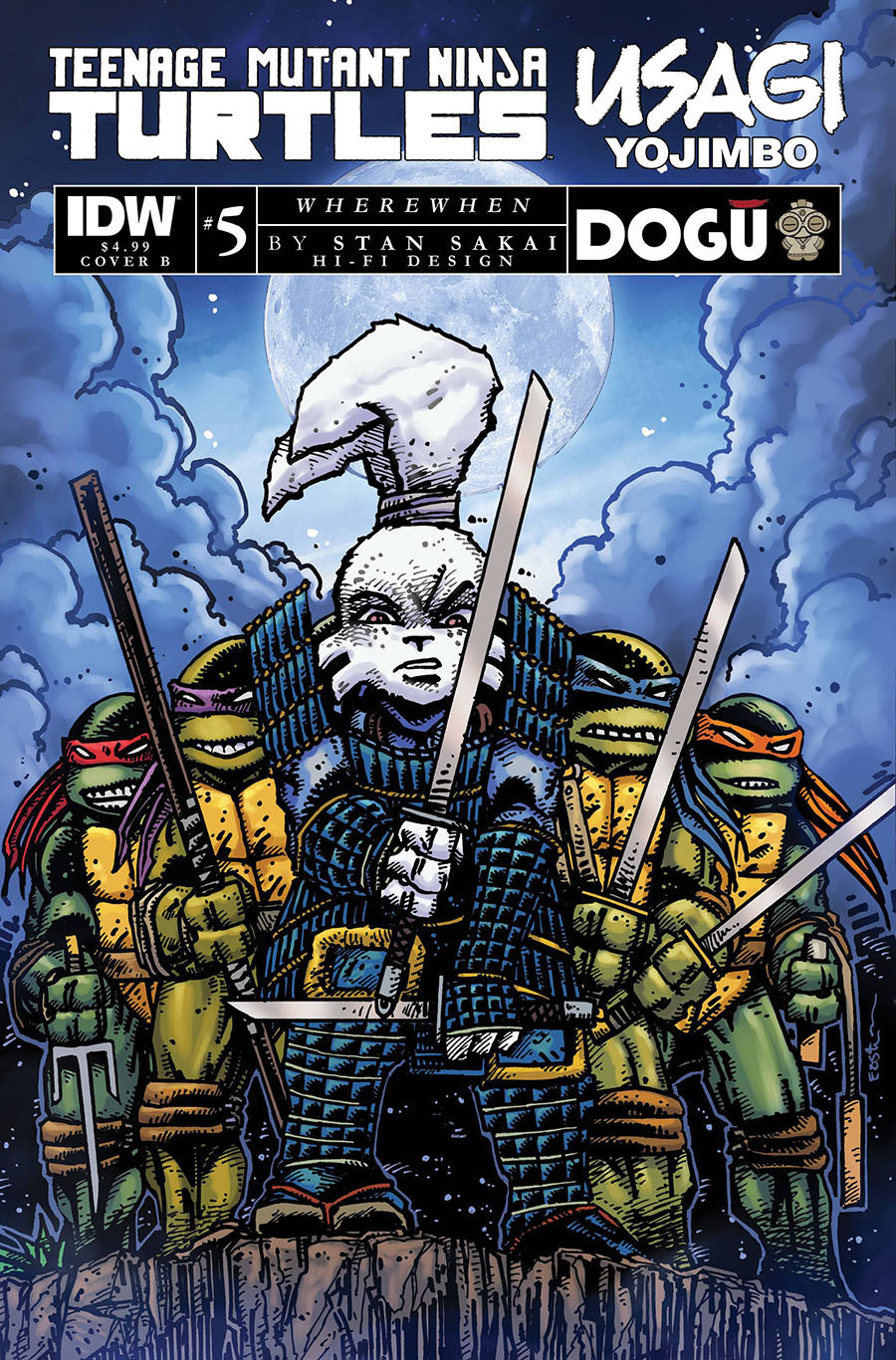 Teenage Mutant Ninja Turtles Usagi Yojimbo WhereWhen #5 Cover B Variant Kevin Eastman Cover