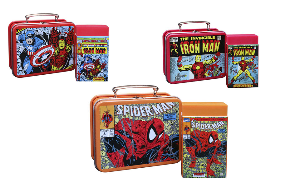 MetaKeshi Metal Mini Lunchbox Series 1 Marvel Comics Blind Mystery Box Display