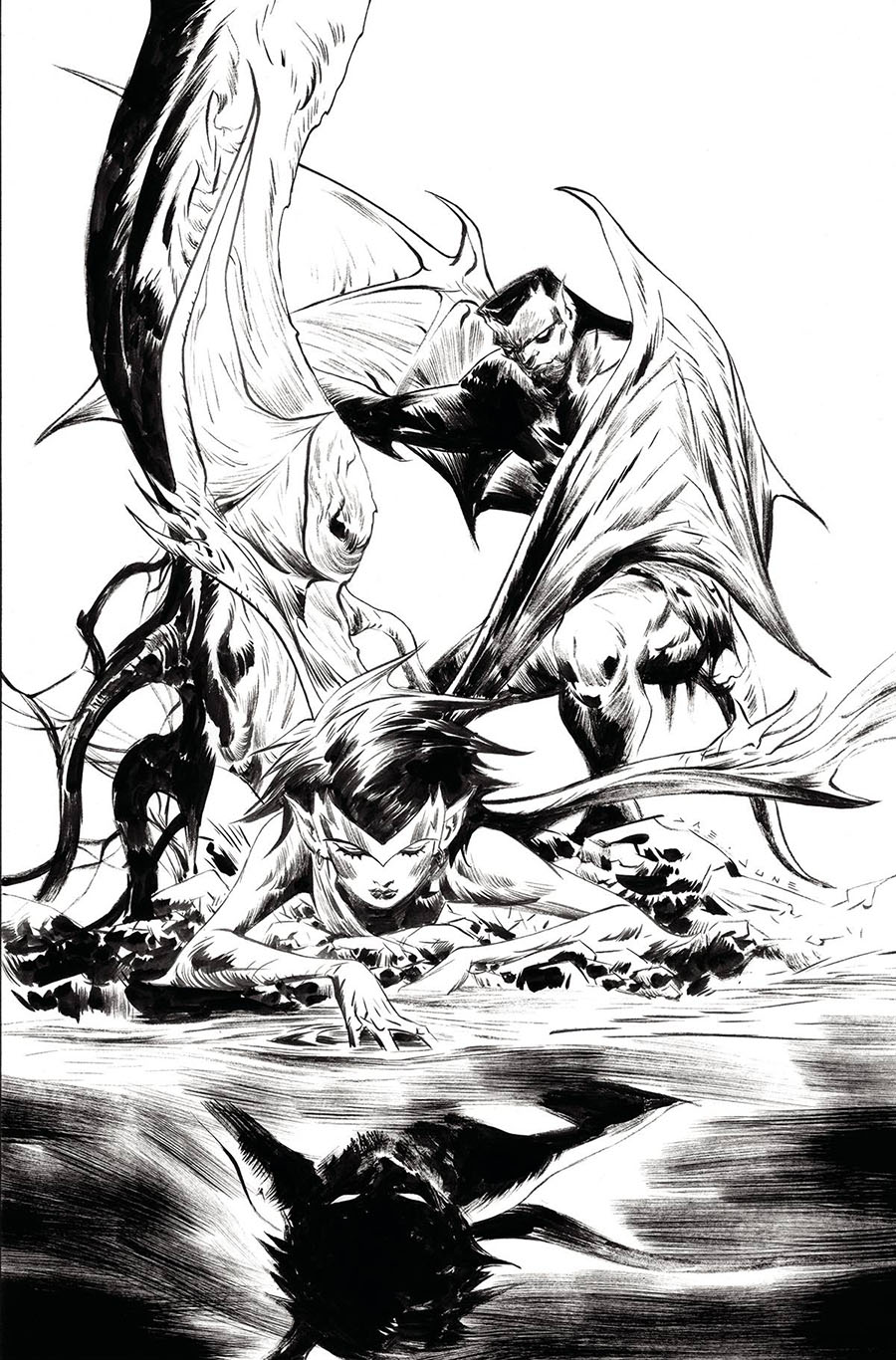 Gargoyles Dark Ages #1 Cover O Incentive Jae Lee Line Art Virgin Cover