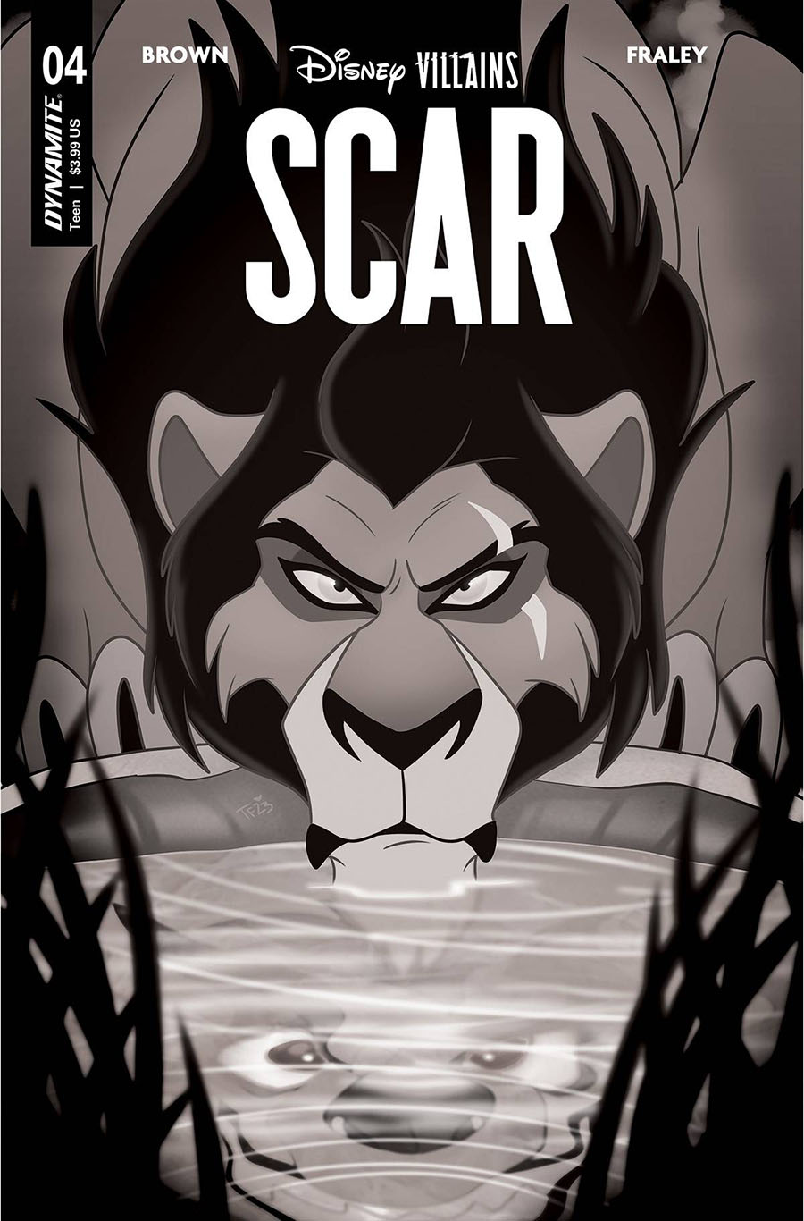 Disney Villains Scar #4 Cover G Incentive Trish Forstner Black & White Cover