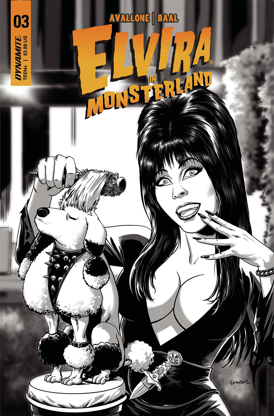 Elvira In Monsterland #3 Cover E Incentive Kewber Baal Black & White Cover