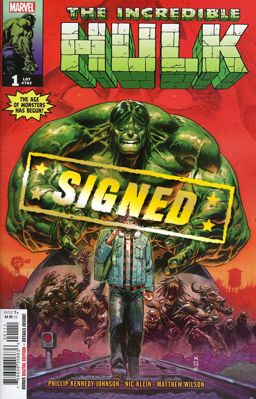 Incredible Hulk Vol 5 #1 Cover L DF Gold Signature Series Signed By Phillip Kennedy Johnson