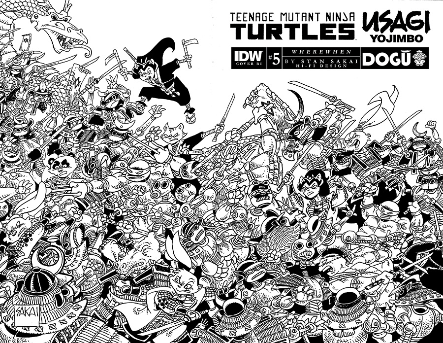 Teenage Mutant Ninja Turtles Usagi Yojimbo WhereWhen #5 Cover D Incentive Stan Sakai Wraparound Black & White Cover