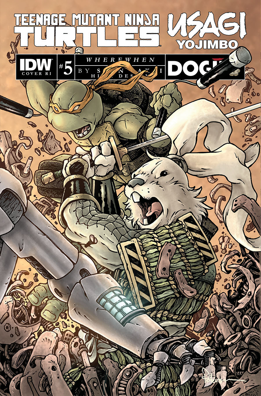 Teenage Mutant Ninja Turtles Usagi Yojimbo WhereWhen #5 Cover E Incentive David Petersen Variant Cover