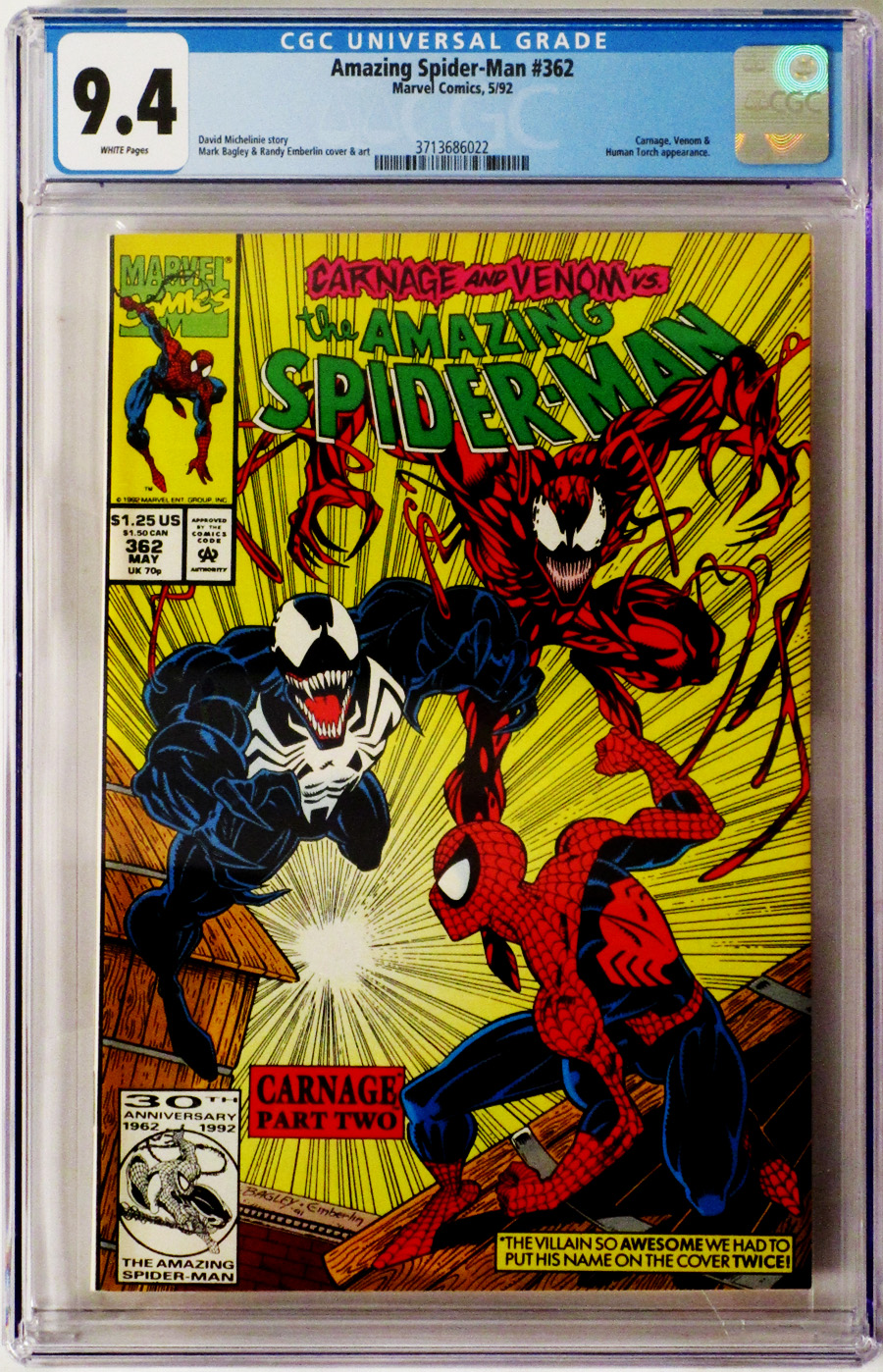 Amazing Spider-Man #362 Cover F 1st Ptg CGC 9.4