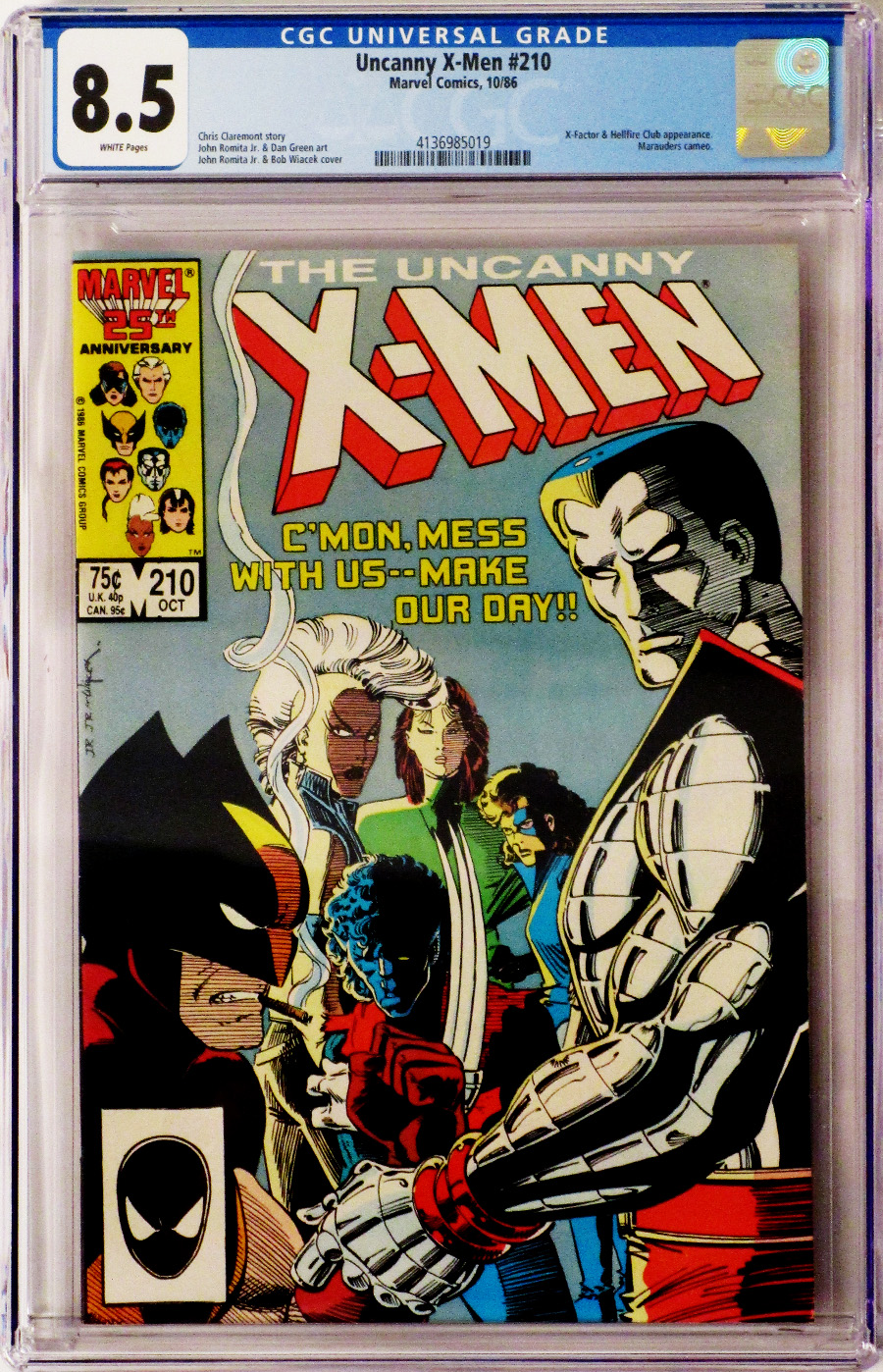 Uncanny X-Men #210 Cover B CGC 8.5