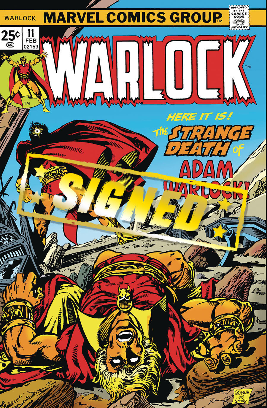 Warlock #11 Cover B DF Jim Starlin Personal File Copy Signed By Jim Starlin