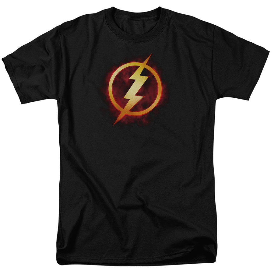 Flash Title Logo Black Mens T-Shirt Large