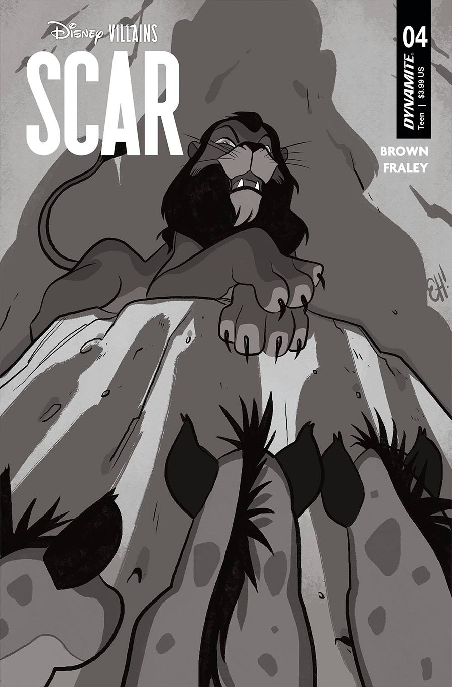 Disney Villains Scar #4 Cover R Incentive Erica Henderson Black & White Cover