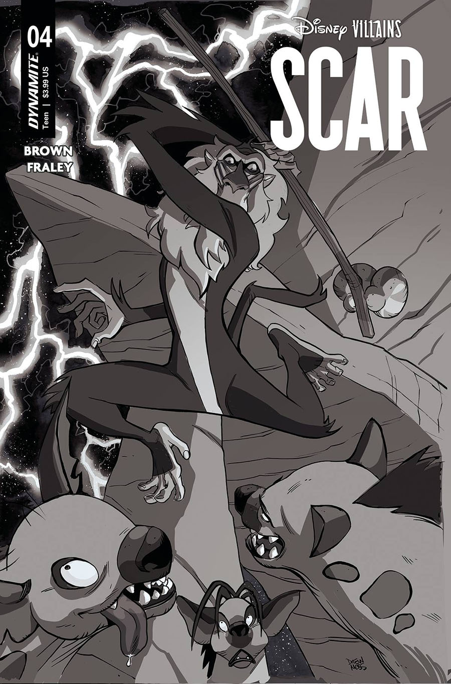 Disney Villains Scar #4 Cover S Incentive Drew Moss Black & White Cover