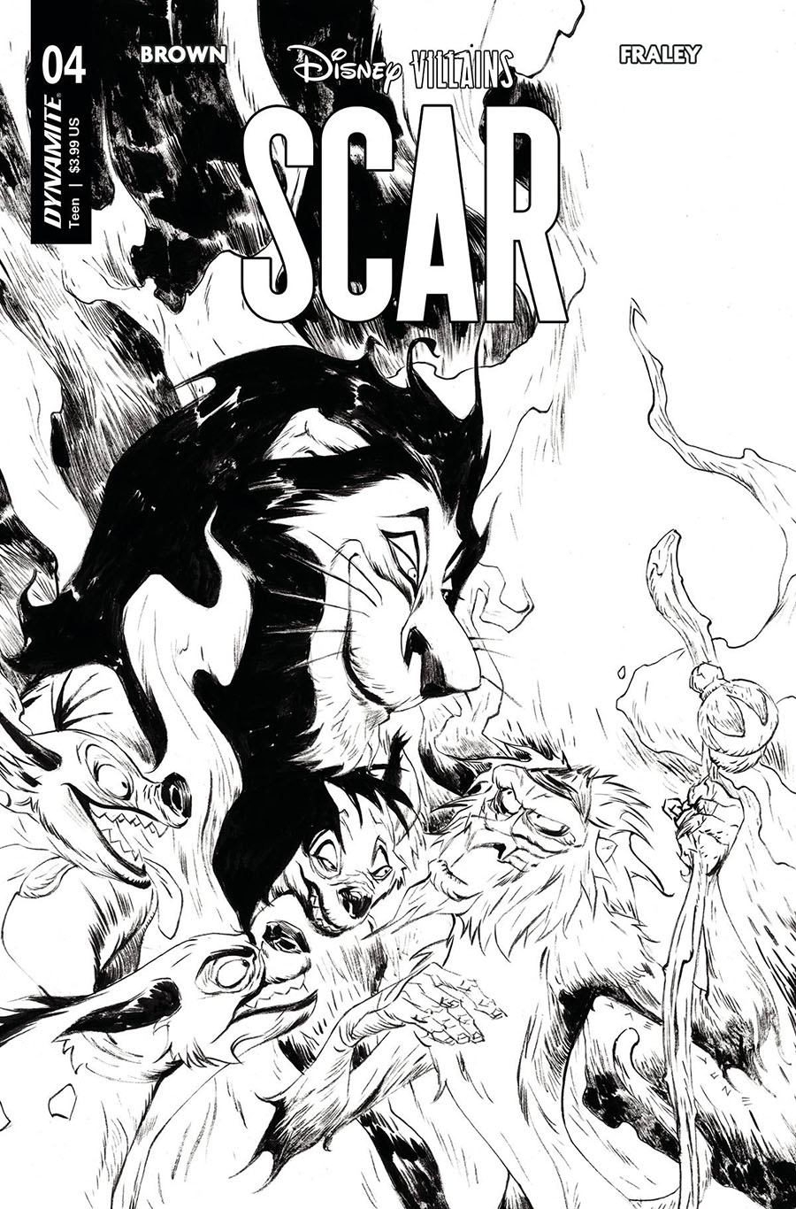 Disney Villains Scar #4 Cover U Incentive Jae Lee Black & White Cover