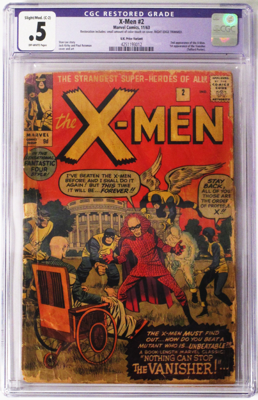 X-Men Vol 1 #2 Cover B CGC Restored 0.5