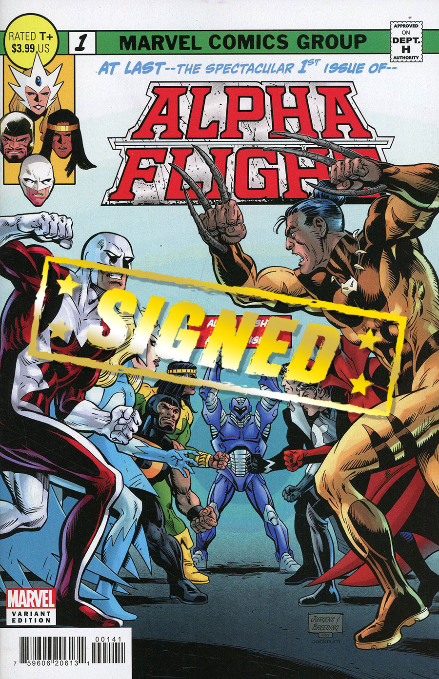 Alpha Flight Vol 5 #1 Cover G DF Homage Variant Cover Signed By Dan Jurgens