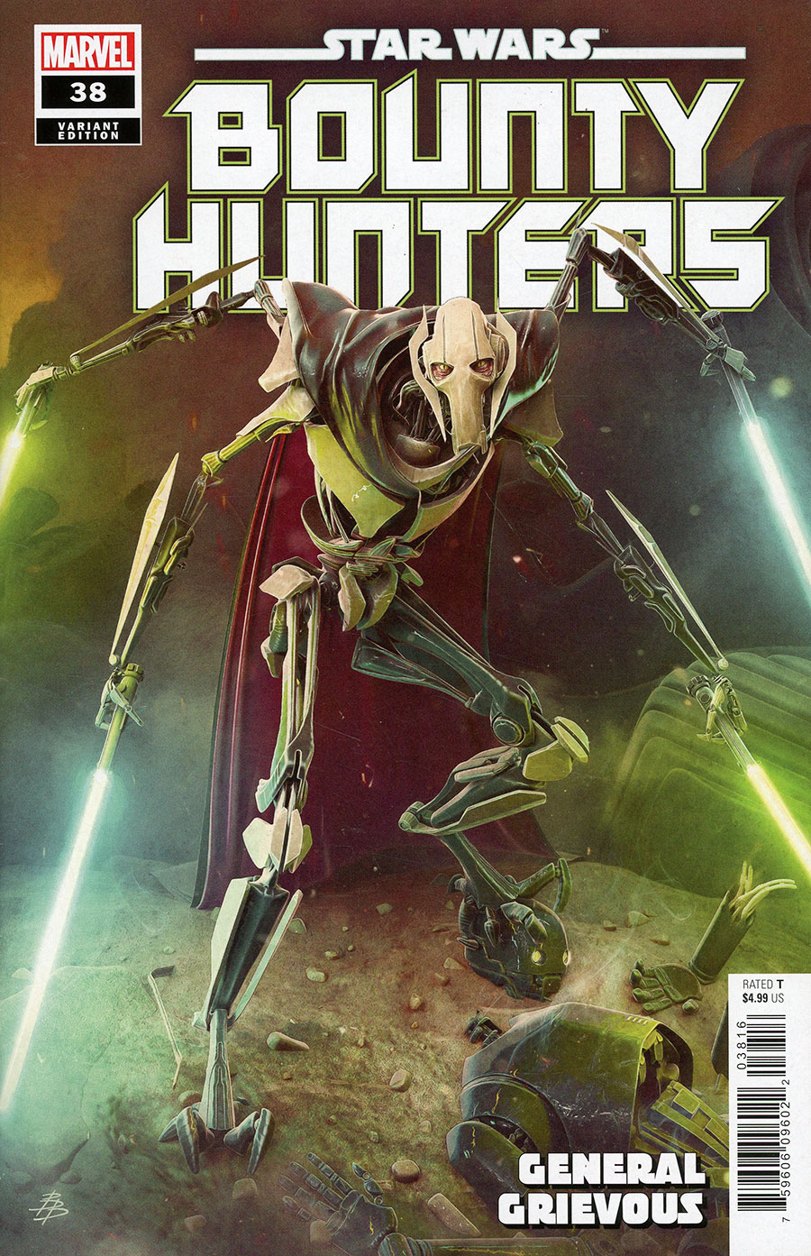 Star Wars Bounty Hunters #38 Cover E Incentive Bjorn Barends General Grievous Variant Cover