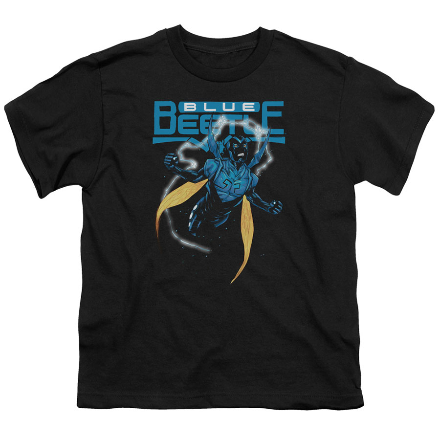 Blue Beetle Black Youth T-Shirt Large