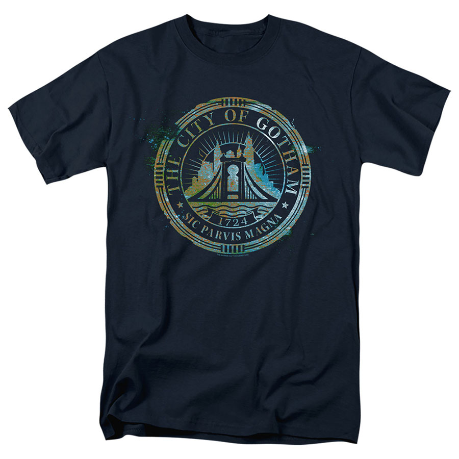 City Of Gotham Navy Mens T-Shirt Large