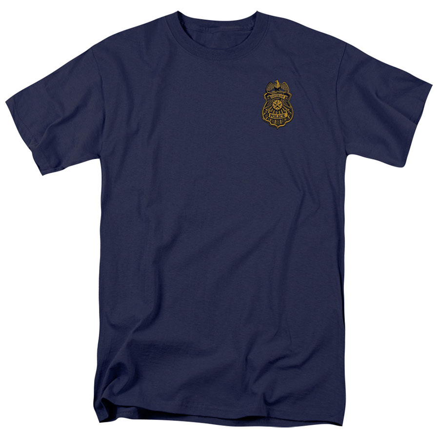 Gotham Badge Navy Mens T-Shirt Large