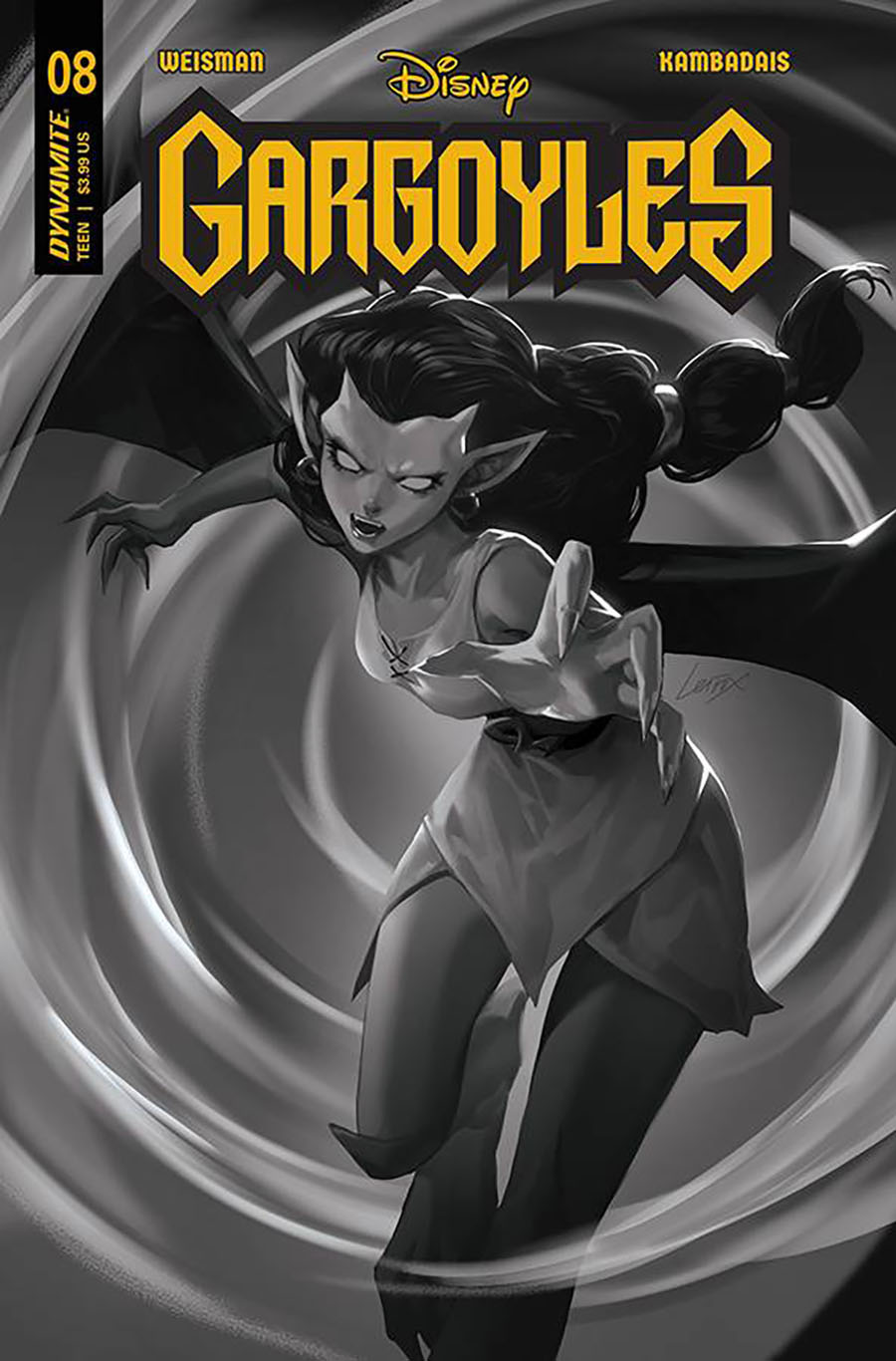 Gargoyles Vol 3 #8 Cover X Incentive Lesley Leirix Li Black & White Cover