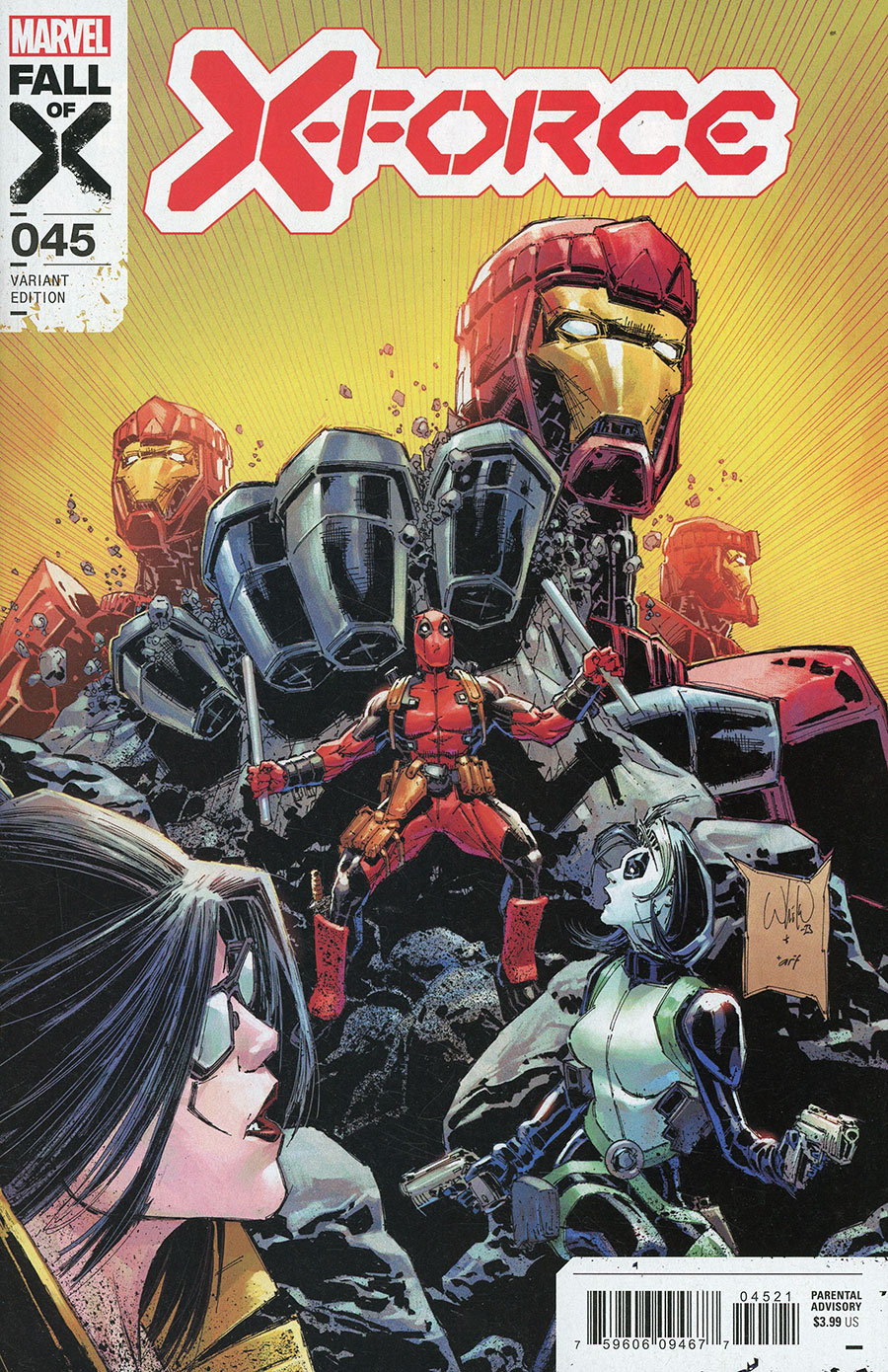 X-Force Vol 6 #45 Cover B Variant Whilce Portacio Cover (Fall Of X Tie-In)