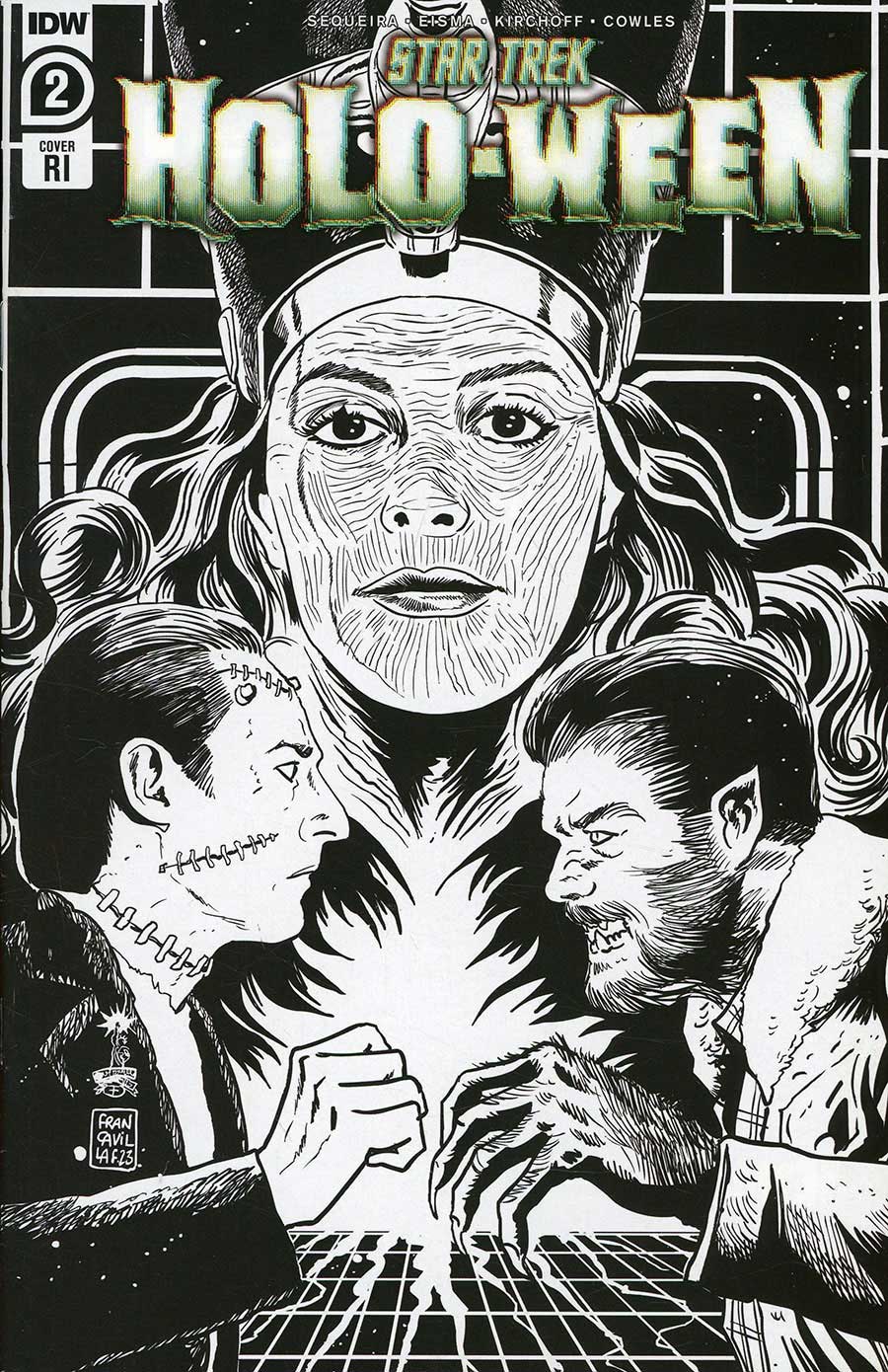 Star Trek Holo-Ween #2 Cover C Incentive Francesco Francavilla Black & White Cover