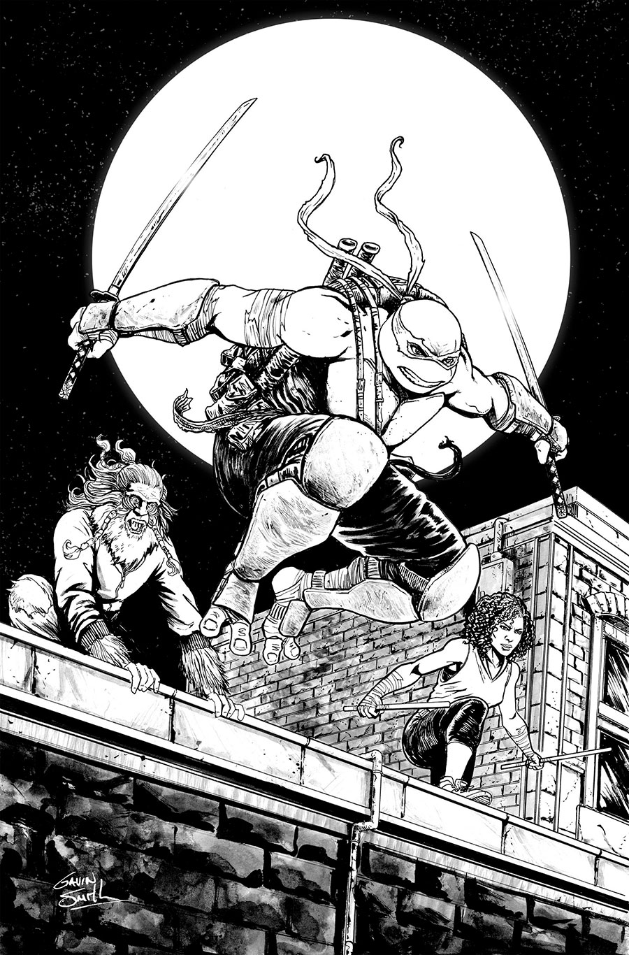 Teenage Mutant Ninja Turtles Vol 5 #144 Cover D Incentive Gavin Smith Black & White Virgin Cover