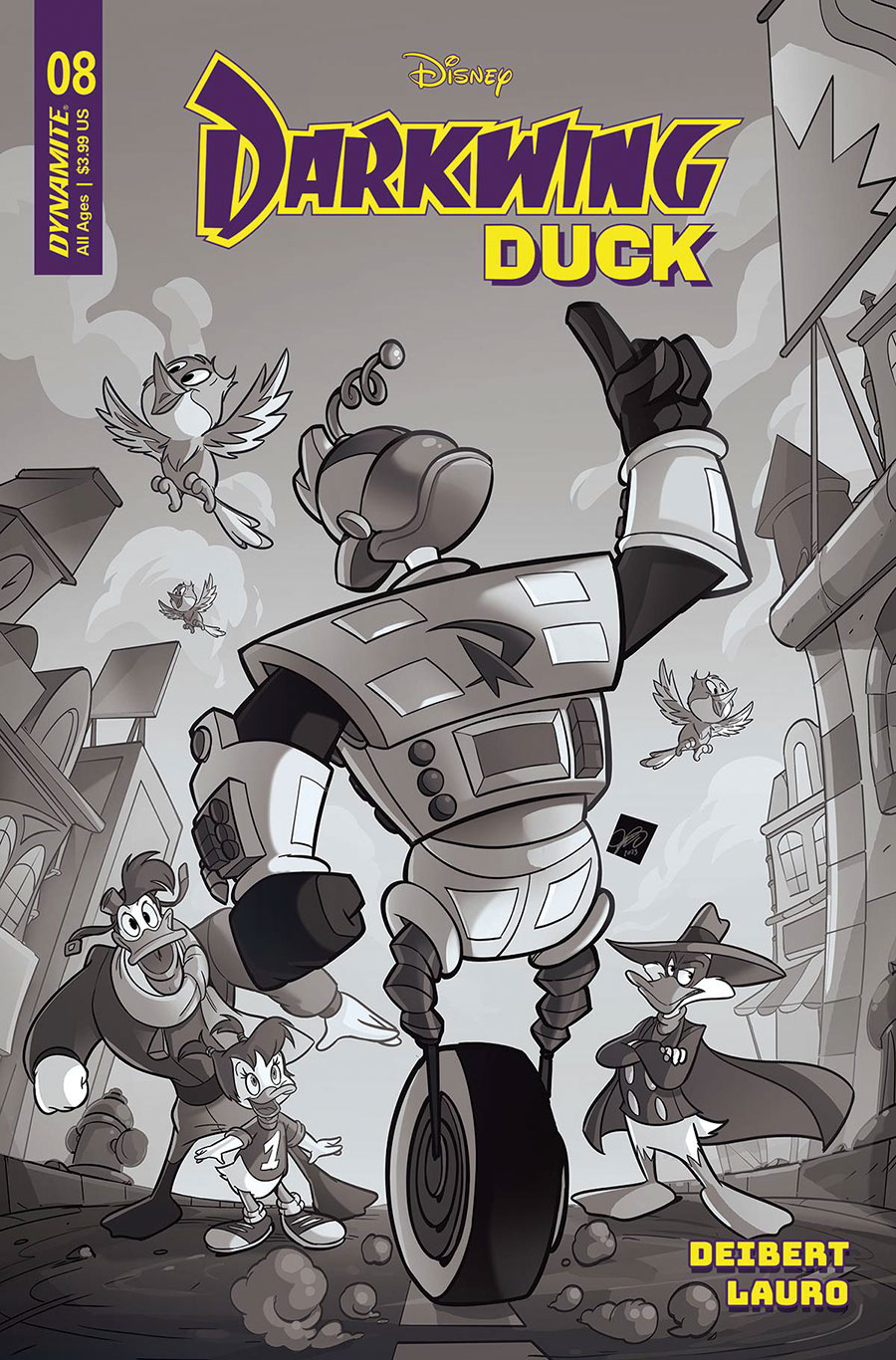 Darkwing Duck Vol 3 #8 Cover T Incentive Ciro Cangialosi Black & White Cover