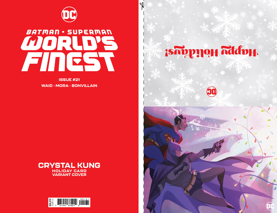 Batman Superman Worlds Finest #21 Cover C Variant Crystal Kung DC Holiday Card Special Edition Cover