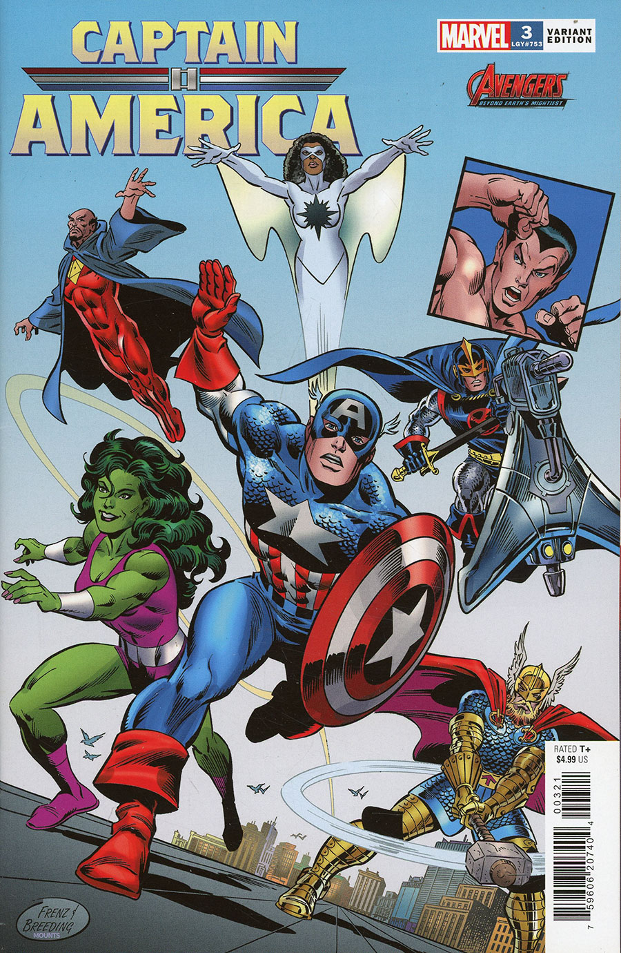 Captain America Vol 10 #3 Cover B Variant Ron Frenz Avengers 60th Anniversary Cover