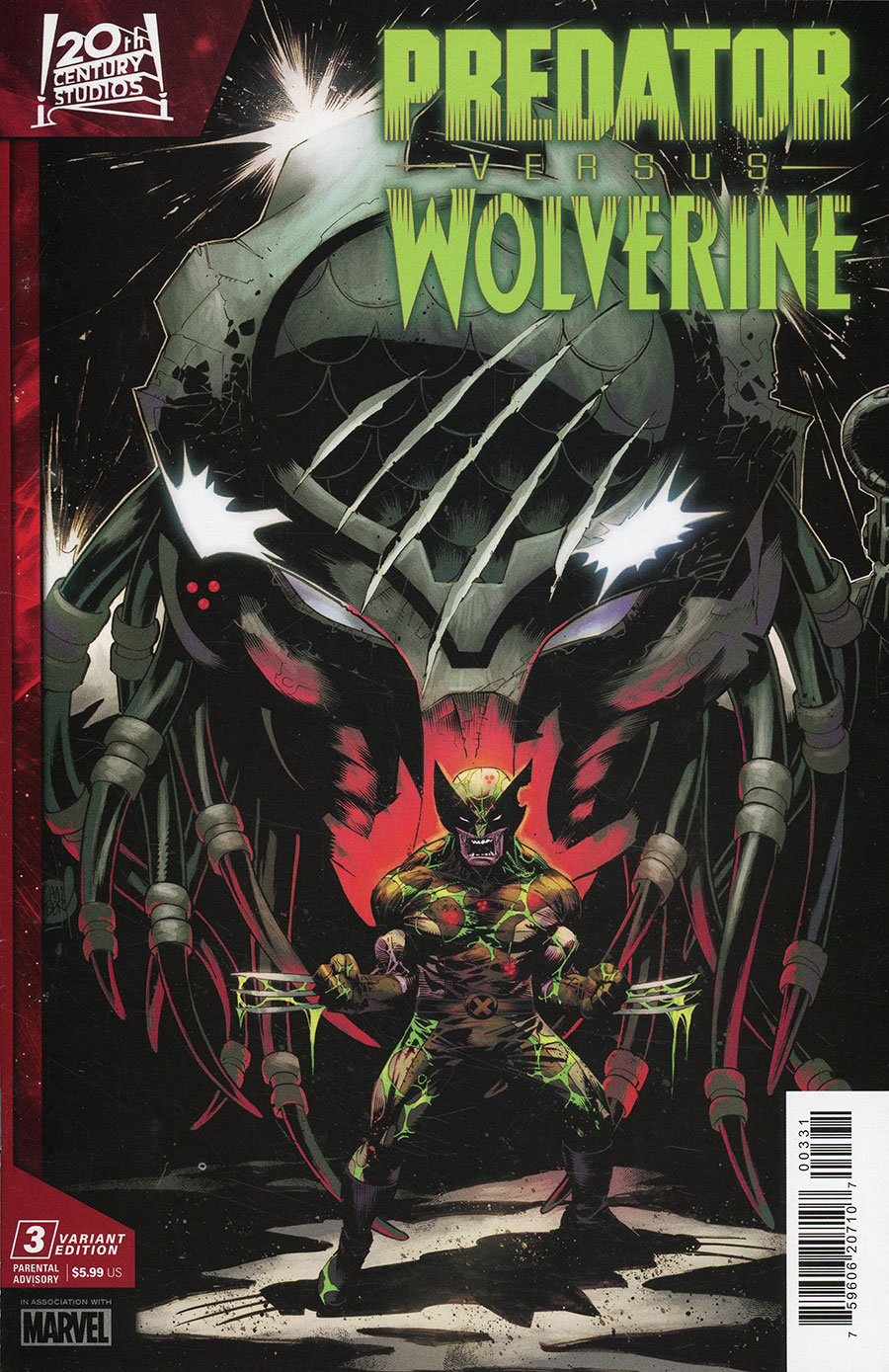 Predator vs Wolverine #3 Cover C Variant Adam Kubert Cover