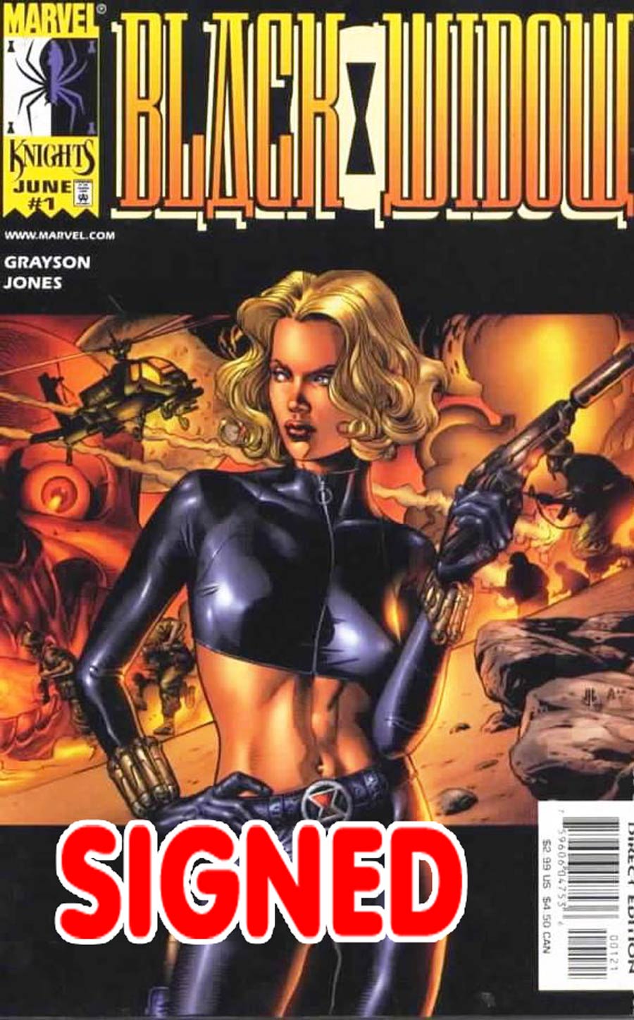 Black Widow Vol 1 #1 Cover D Signed By Devin Grayson JG Jones With Certificate