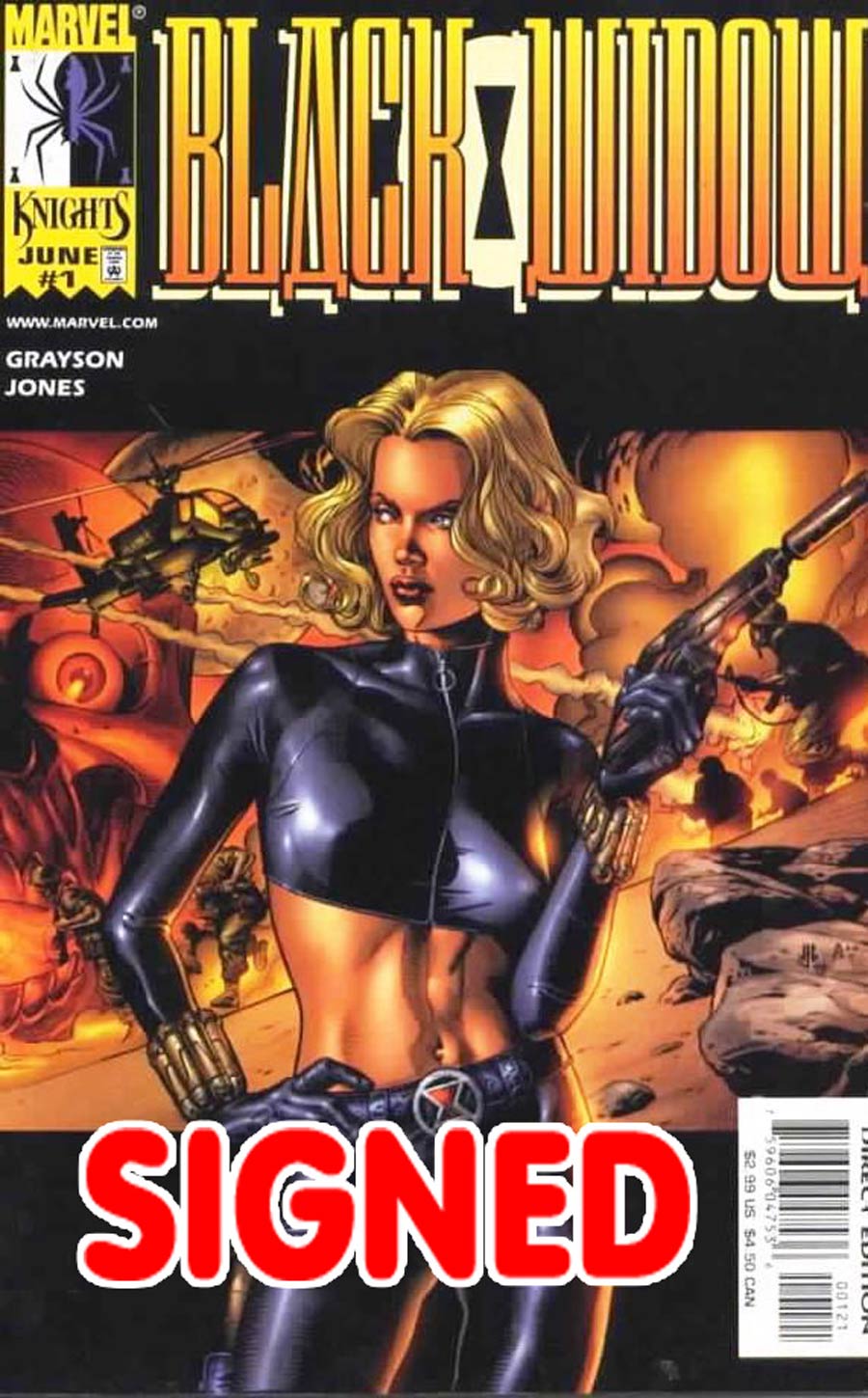 Black Widow Vol 1 #1 Cover E Signed By Devin Grayson JG Jones Without Certificate