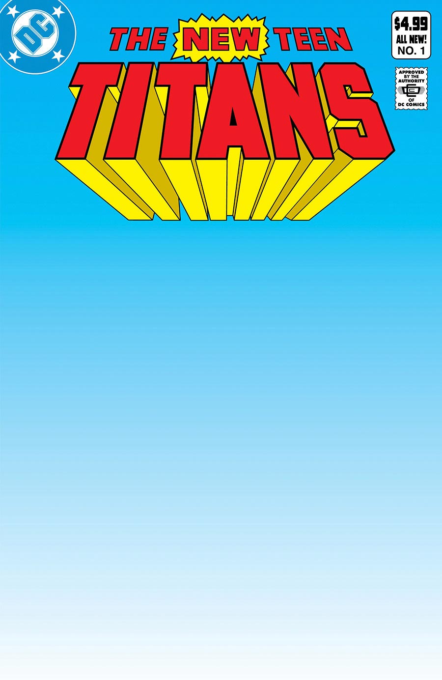 New Teen Titans #1 Facsimile Edition Cover C Variant Blank Card Stock Cover