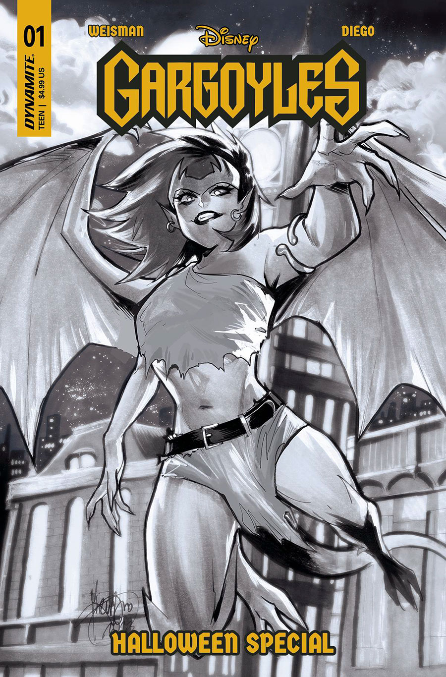 Gargoyles Halloween Special #1 (One Shot) Cover G Incentive Mirka Andolfo Black & White Cover