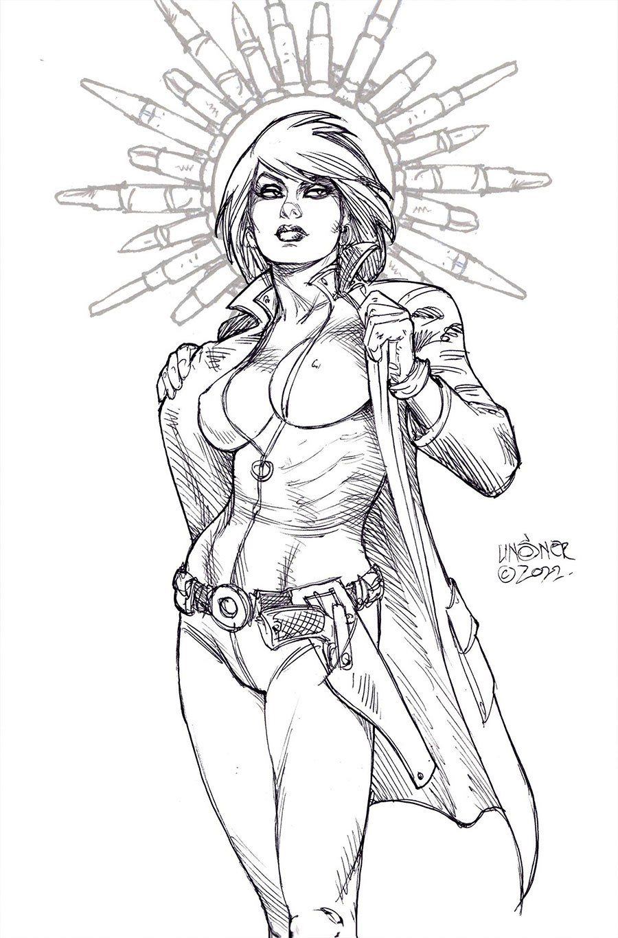 Jennifer Blood Battle Diary #1 Cover G Incentive Joseph Michael Linsner Line Art Virgin Cover