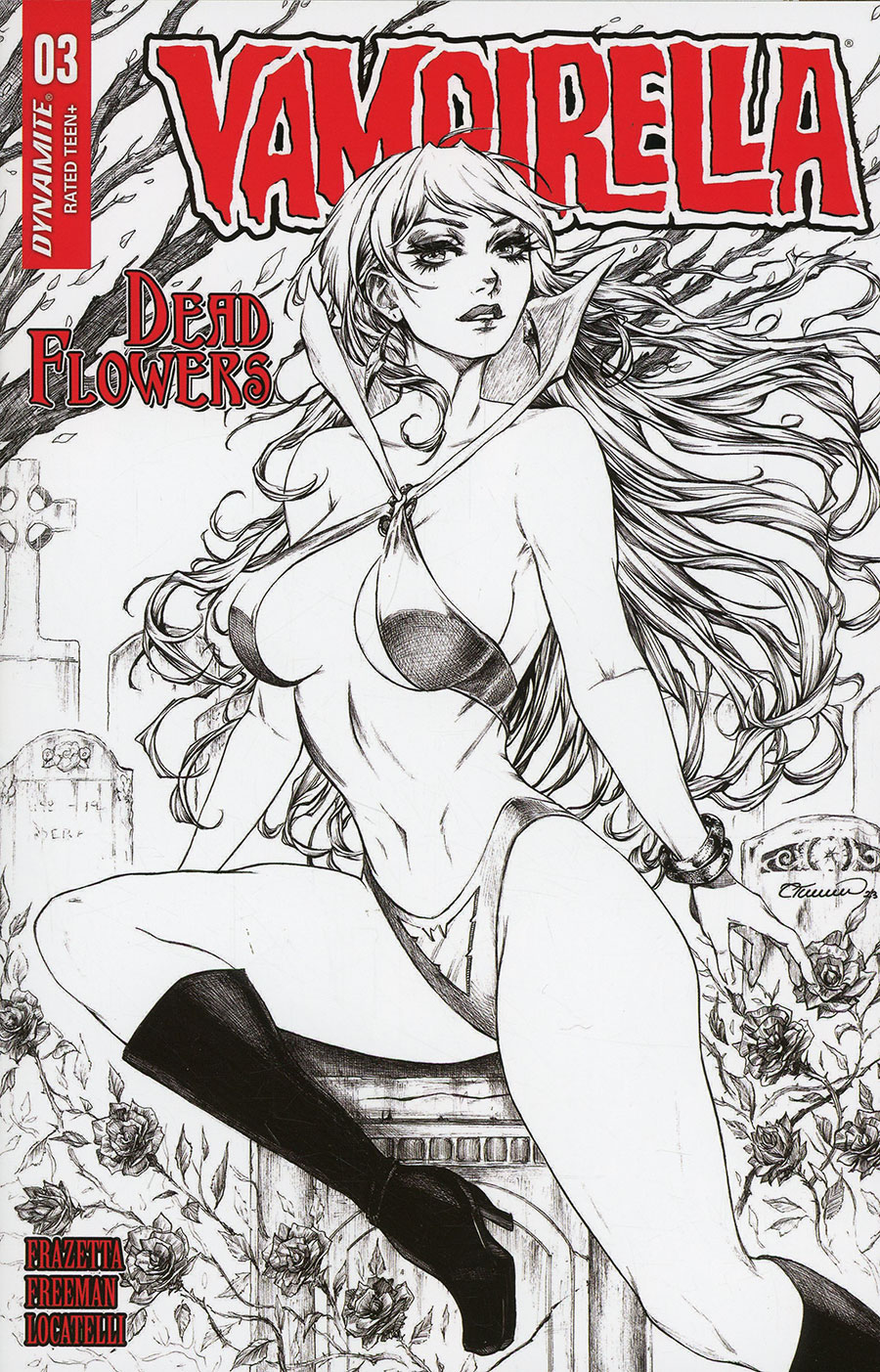 Vampirella Dead Flowers #3 Cover F Incentive Collette Turner Line Art Cover