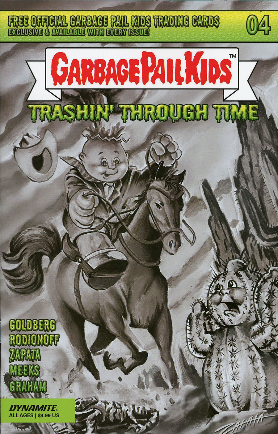 Garbage Pail Kids Trashin Through Time #4 Cover E Incentive Jeff Zapata Black & White Cover