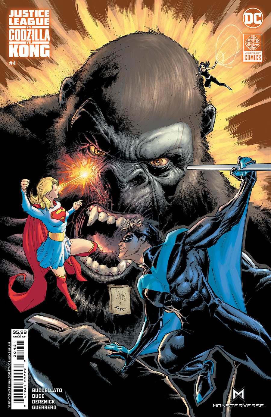 Justice League vs Godzilla vs Kong #4 Cover B Variant Whilce Portacio ...