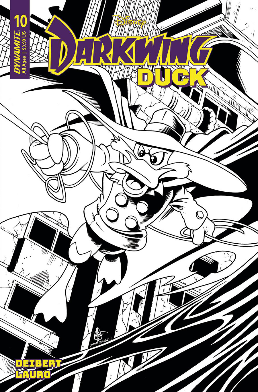 Darkwing Duck Vol 3 #10 Cover Q Incentive Ken Haeser Black & White Cover