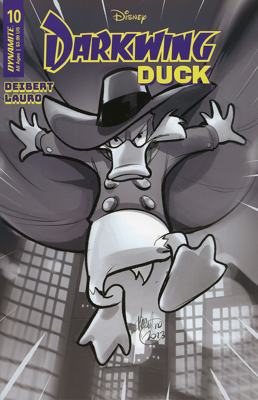 Darkwing Duck Vol 3 #10 Cover S Incentive Mirka Andolfo Black & White Cover