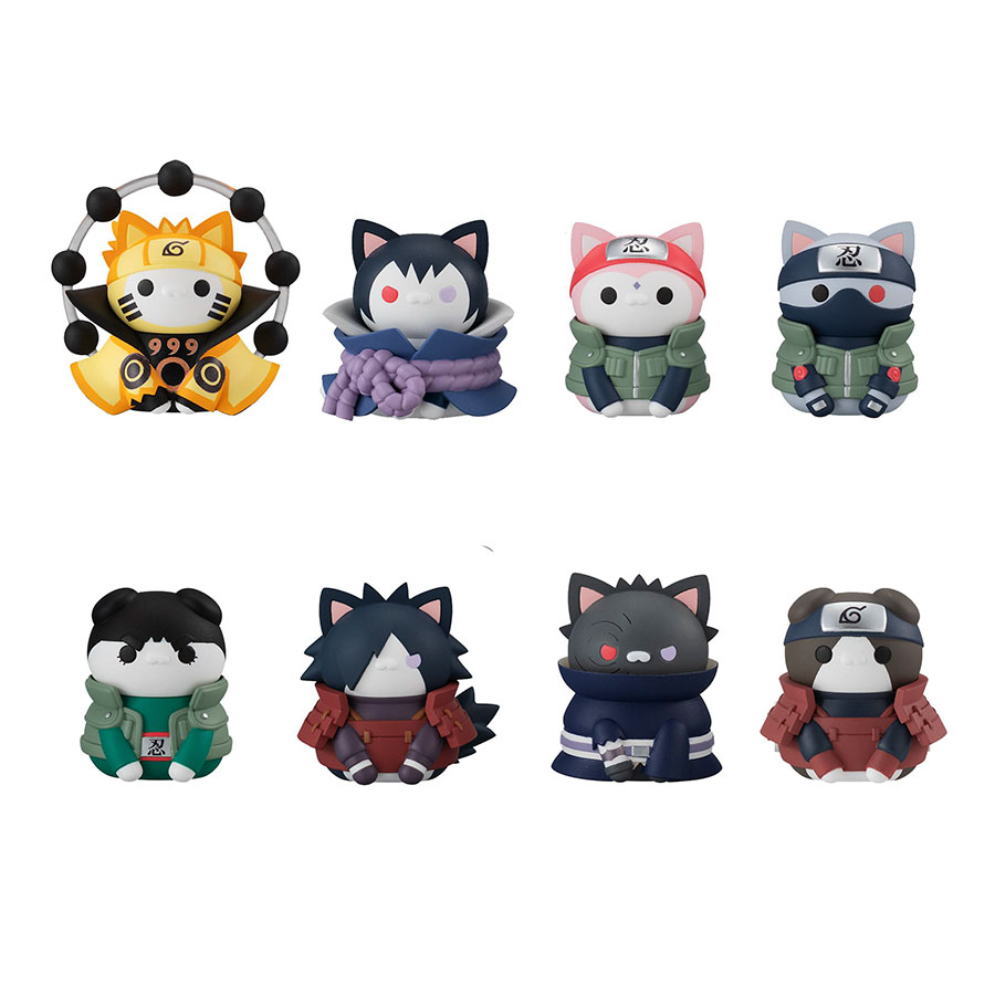 Naruto Nyaruto Last Battle Mega Cat Figure Blind Mystery Box 8-Piece Display