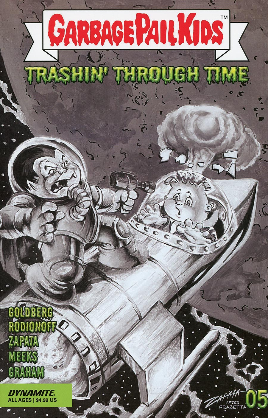 Garbage Pail Kids Trashin Through Time #5 Cover E Incentive Jeff Zapata Black & White Cover