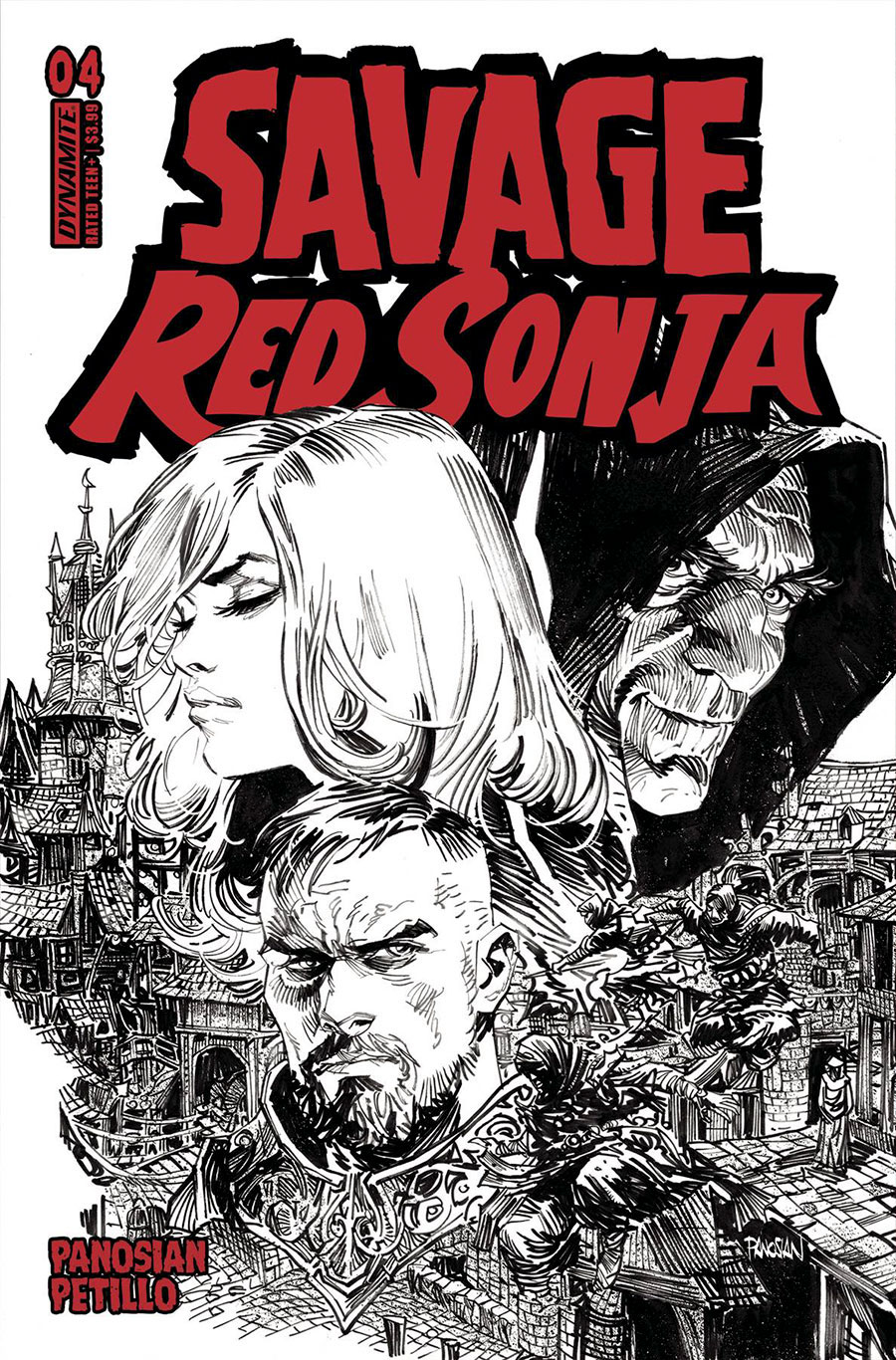 Savage Red Sonja #4 Cover E Incentive Dan Panosian Line Art Cover